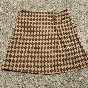 Brown Diamond Pattern kids Skirt